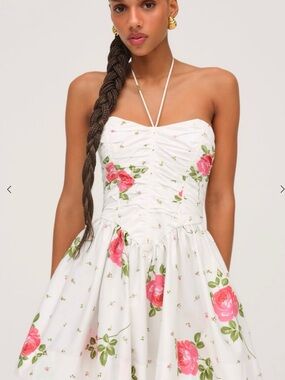 astr the label lace midi dress blue Women's Remembering Spring Light Blue Lace Floral Midi Dress | Size: L